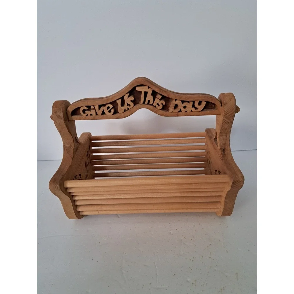Beautiful Handmade Wooden Linen/Silverware Holder 11 x 7 x 3.75